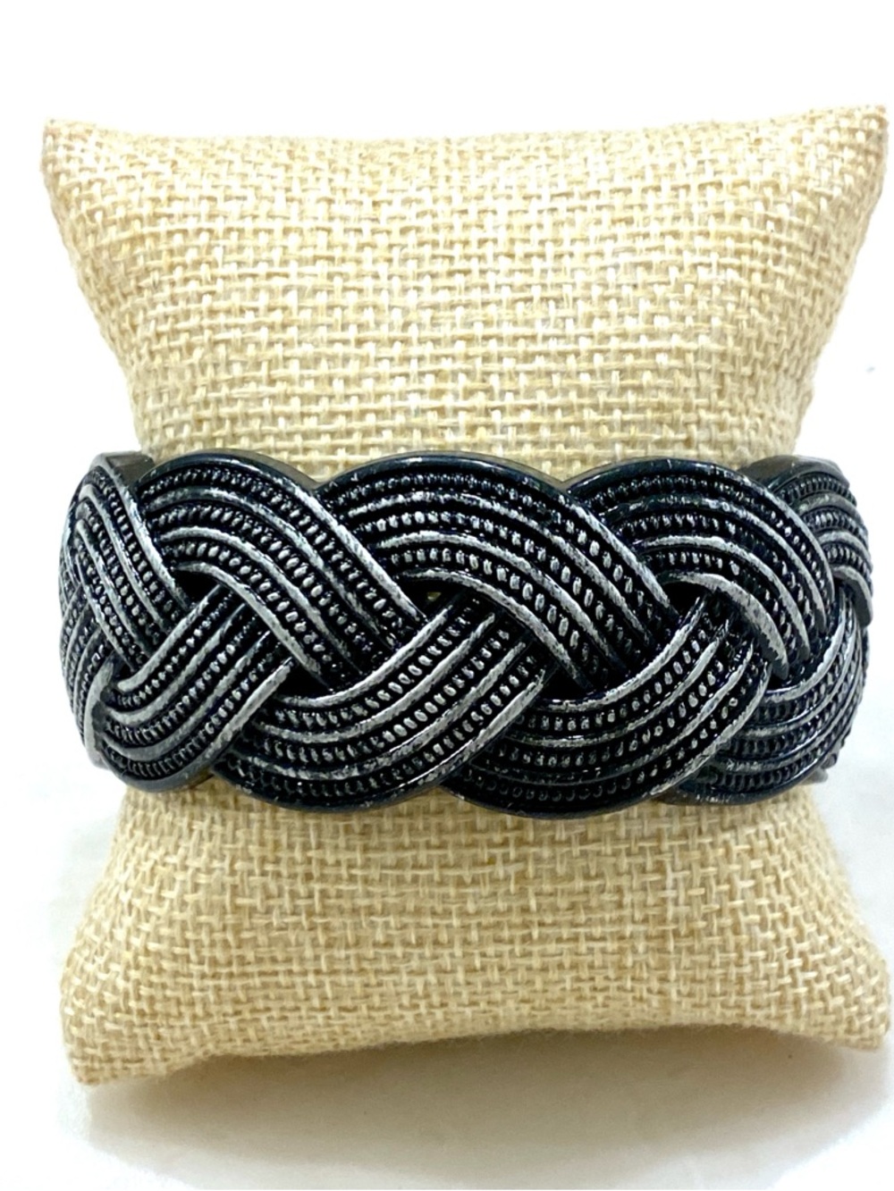 Braided Metallic Black Women's Bracelet